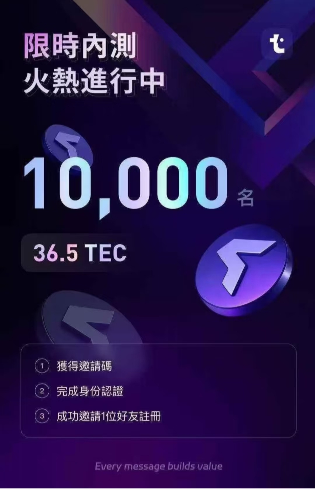Telling首码内测空投限时10000名额-亿多多首码网