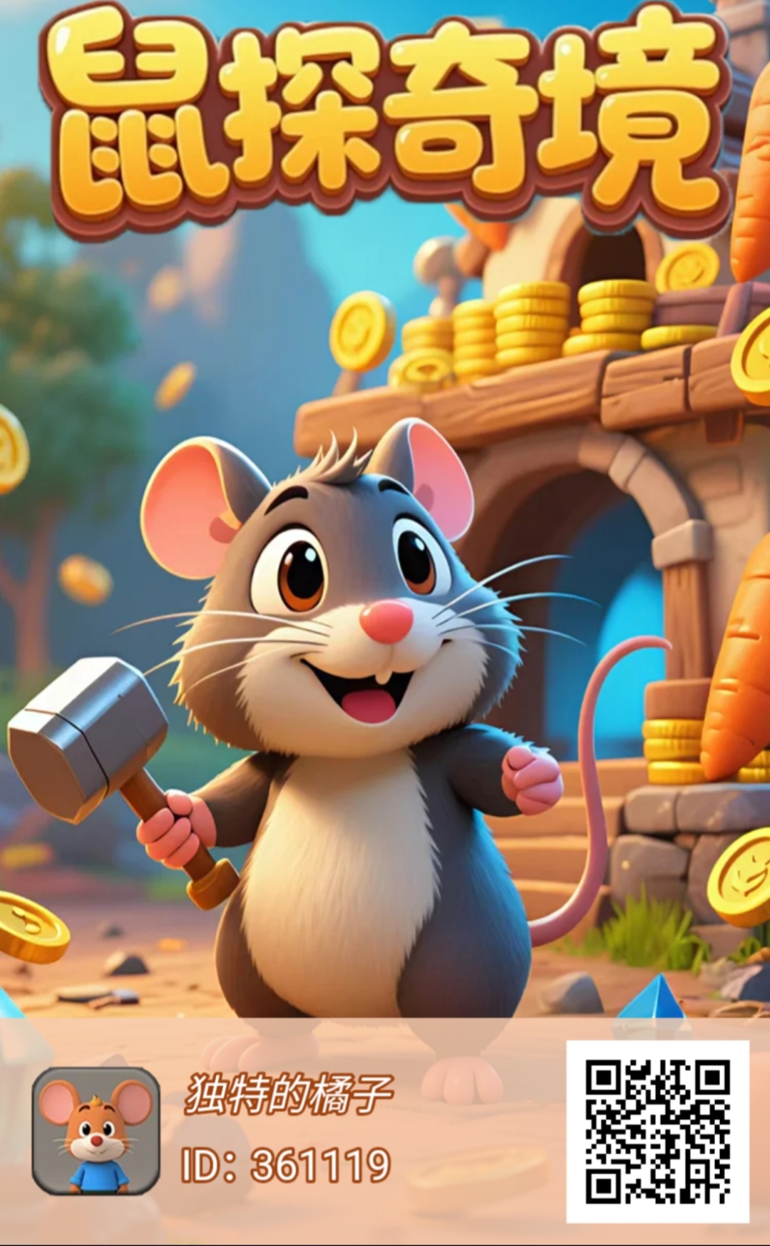 鼠探奇境零撸，5广告得1萝卜，2米1个，五起初-亿多多首码网