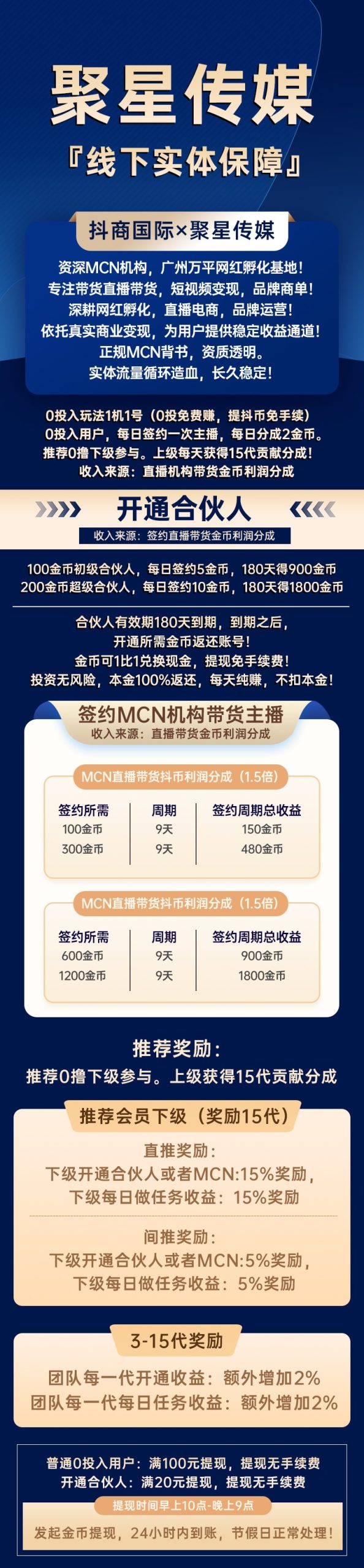 首码《聚星传媒》暴力0撸每天签约一次2金币无广告。-亿多多首码网